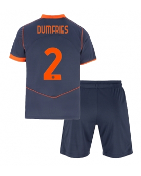 Billige Fotballdrakt Inter Milan Denzel Dumfries #2 Replika Tredjedraktsett Barn 2025-26 Kortermet (med bukser)